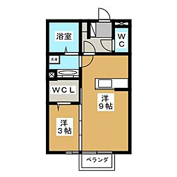 ラ・リヴィエール 1LDKの間取図画像
