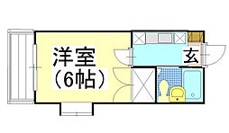 サンレック中井 1Kの間取図画像
