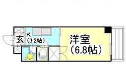 パークアベニュー伊島 1Kの間取図画像
