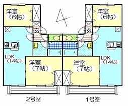 カーサ松崎 2LDKの間取図画像