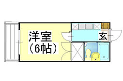 サンレック中井 1Kの間取図画像