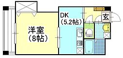 ピュール・セレネ表町 1DKの間取図画像