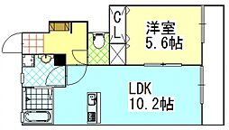 ファイン2 1LDKの間取図画像