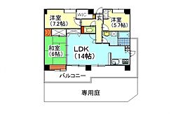Y.A.F.国富マンション 3LDKの間取図画像