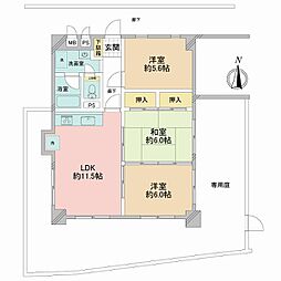 ノバカネイチ緑橋 3LDKの間取図画像