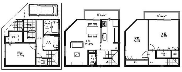 建築参考プラン図です。建物参考価格：１，９００万円（税込）。建築確認費用：８０万円、外構工事費用：５０万円、地盤改良費用（未定）が別途必要です。
