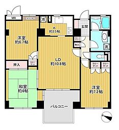 パティオス8番街 3LDKの間取図画像