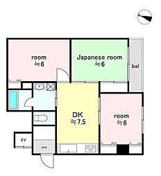 大捷・アメニティハイム 3DKの間取図画像