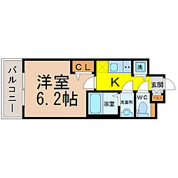 プレサンス金山コネクト 1Kの間取図画像