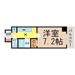 ベレーサ金山 1Kの間取図画像
