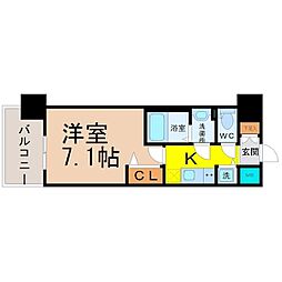 プレサンス大須観音 1Kの間取図画像