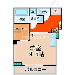 N.STAGE東別院 ワンルームの間取図画像