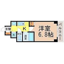 ライジングコート名古屋駅前東 1Kの間取図画像