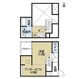 カーサ・カリーナ 1Kの間取図画像
