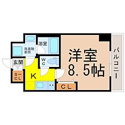 RESIDENCIA泉 1Kの間取図画像
