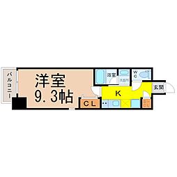 ディアレイシャス鶴舞公園 1Kの間取図画像