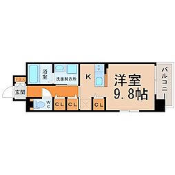アスティオン 1Kの間取図画像