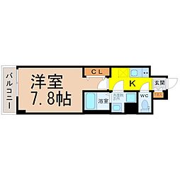 エスリード金山クラッシィ 1Kの間取図画像
