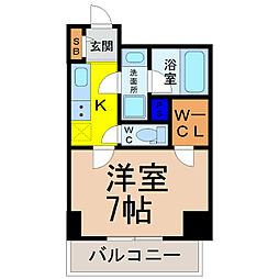 プロシード新栄 1Kの間取図画像