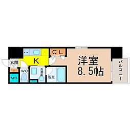 セレニティー大須 1Kの間取図画像