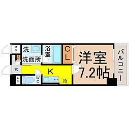 ボーデュキャナル幅下 1Kの間取図画像