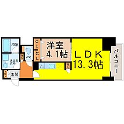 プレサンス広小路通葵 1LDKの間取図画像
