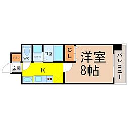 リアライズ記念橋 1Kの間取図画像