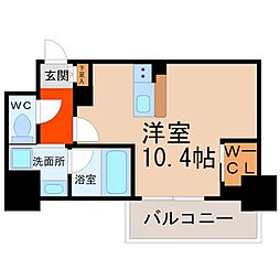 ハーモニーレジデンス名古屋EAST ワンルームの間取図画像