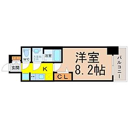 プレサンス上前津プレス 1Kの間取図画像