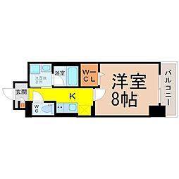 ル・ソレイユ 1Kの間取図画像