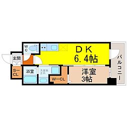 エステムコート名古屋サウスネクスト 1DKの間取図画像