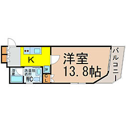 エスポアール光洋 1Kの間取図画像