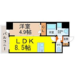 アステリ鶴舞ディオ 1LDKの間取図画像