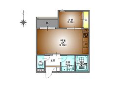 REGALEST三番町 1LDKの間取図画像
