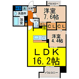 グレインヒルズ 2LDKの間取図画像
