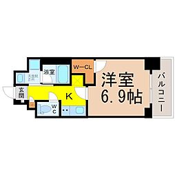 シーズンフラッツ矢場 1Kの間取図画像