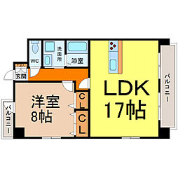 エスポワール金山 1LDKの間取図画像