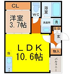 ハーモニーテラス野並7 1LDKの間取図画像