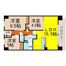 ラフィシア上前津 3LDKの間取図画像