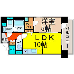 クリスタル丸の内 1LDKの間取図画像