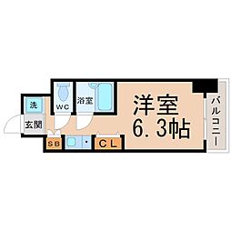 ミスターワシントンビル 1Kの間取図画像