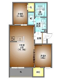 REGALEST PREMA本陣 2LDKの間取図画像