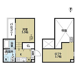 リッチヒル諏訪 1Kの間取図画像