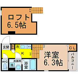 Stage上高畑 1SKの間取図画像