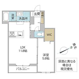 ハレルアナ 1階1LDKの間取り