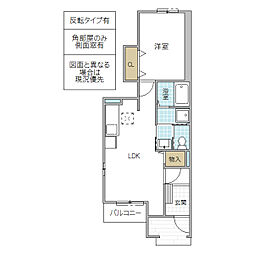 ノイ・シュロス 1階1LDKの間取り
