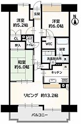 ヴェルシティ古河二番館 3LDKの間取図画像