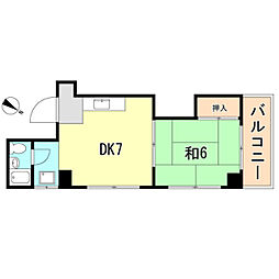 野村ビル 3階1DKの間取り