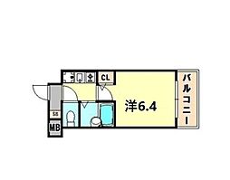 ワコーレ新神戸ステージ 4階1Kの間取り