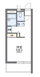 レオパレス熊野 3階1Kの間取り